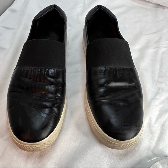 Vince Corbin Black Leather Slip On Sneakers Womens Size 8.5 M - Picture 3 of 10